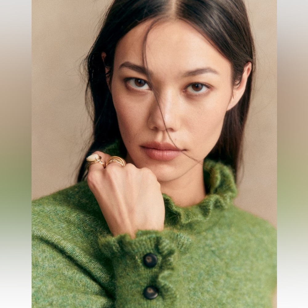 NWT Sézane Carlota Sweater Garden Green szXS - Picture 3 of 8